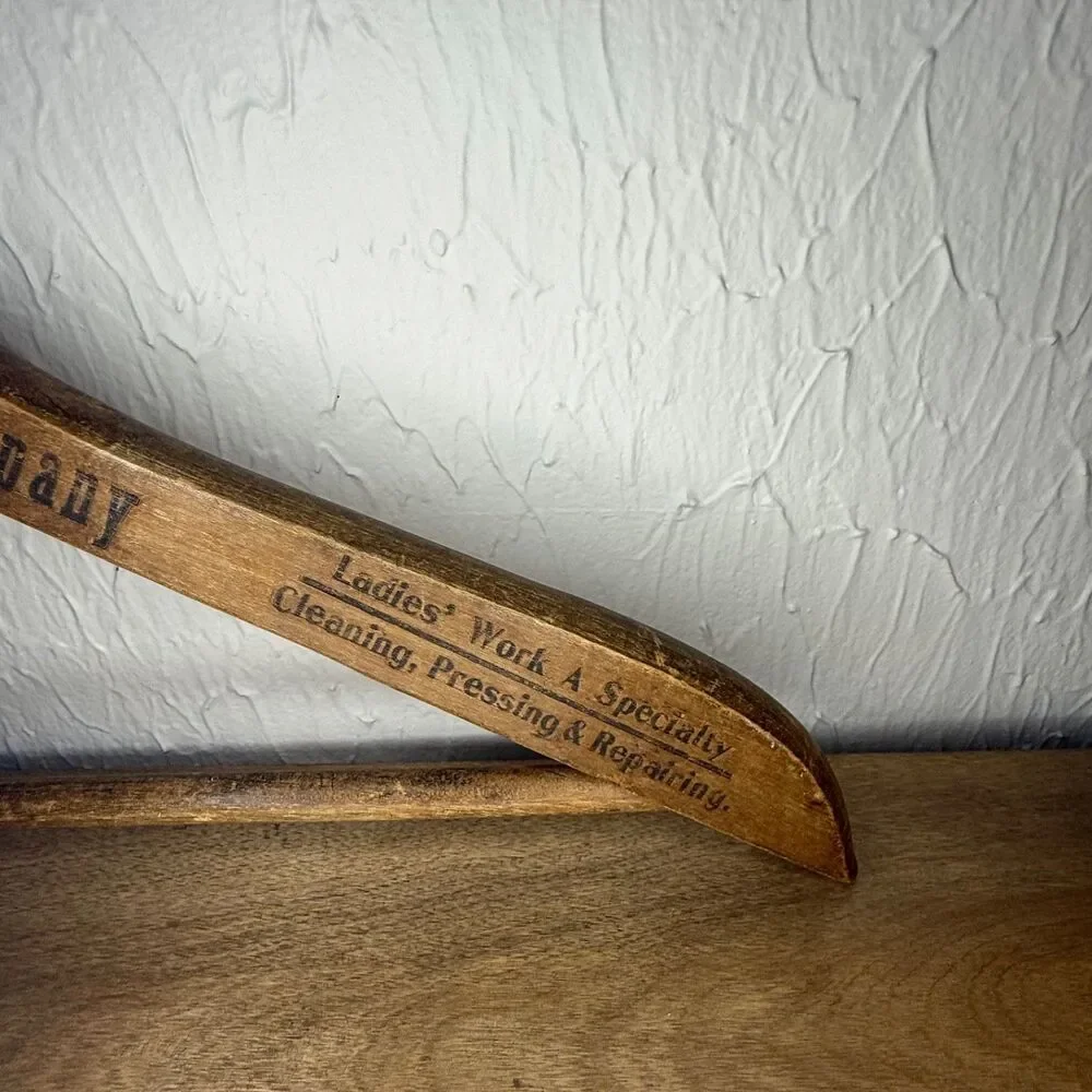 Southern Cleaning & Pressing Co Wooden Hanger Memphis Vintage Capital Hanger Co
